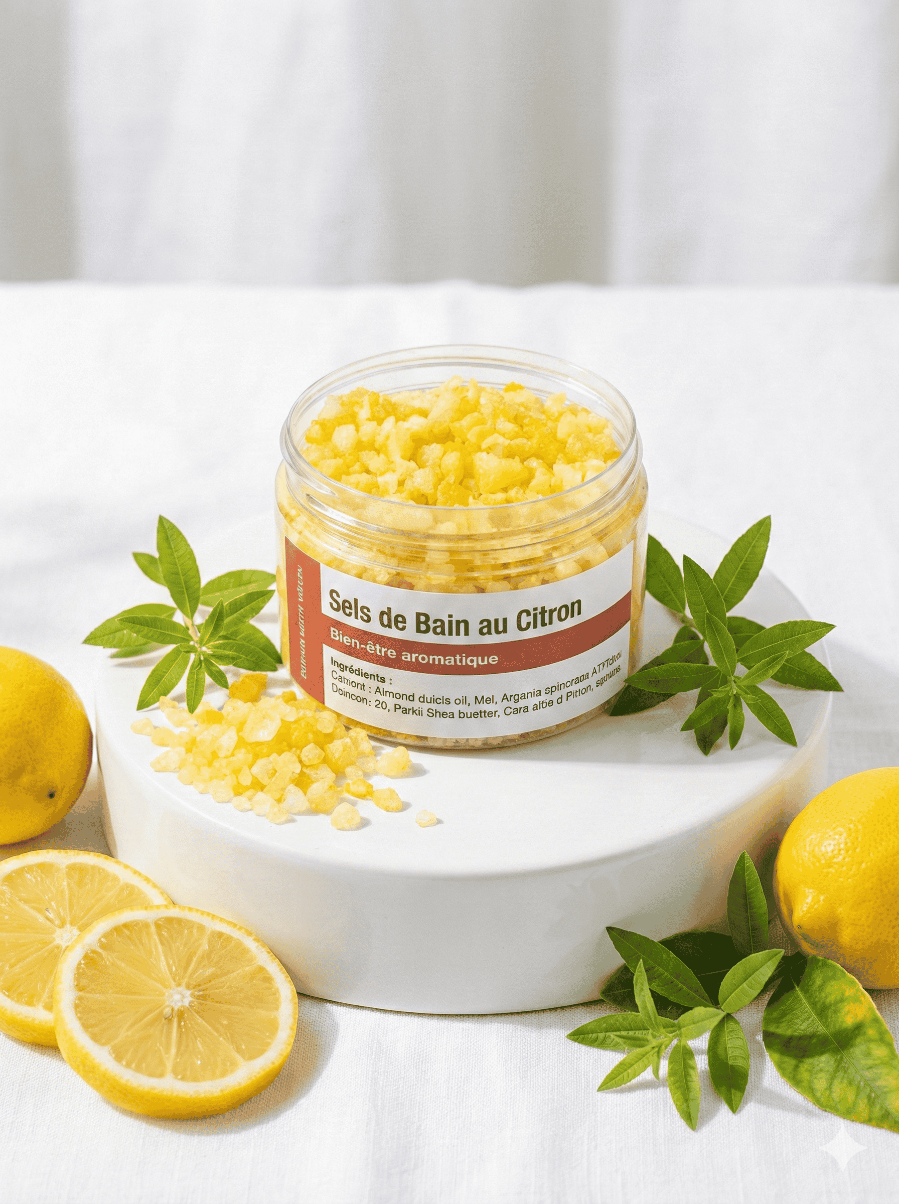 Sels de Bain au Citron & Huiles Précieuses - Énergie & Nutrition