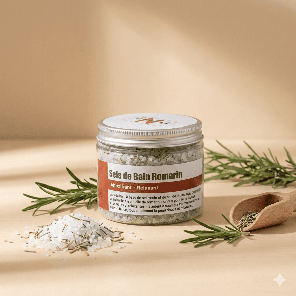 Sels de Bain au Romarin et Sel de l'Himalaya - Détoxifiant & Relaxant