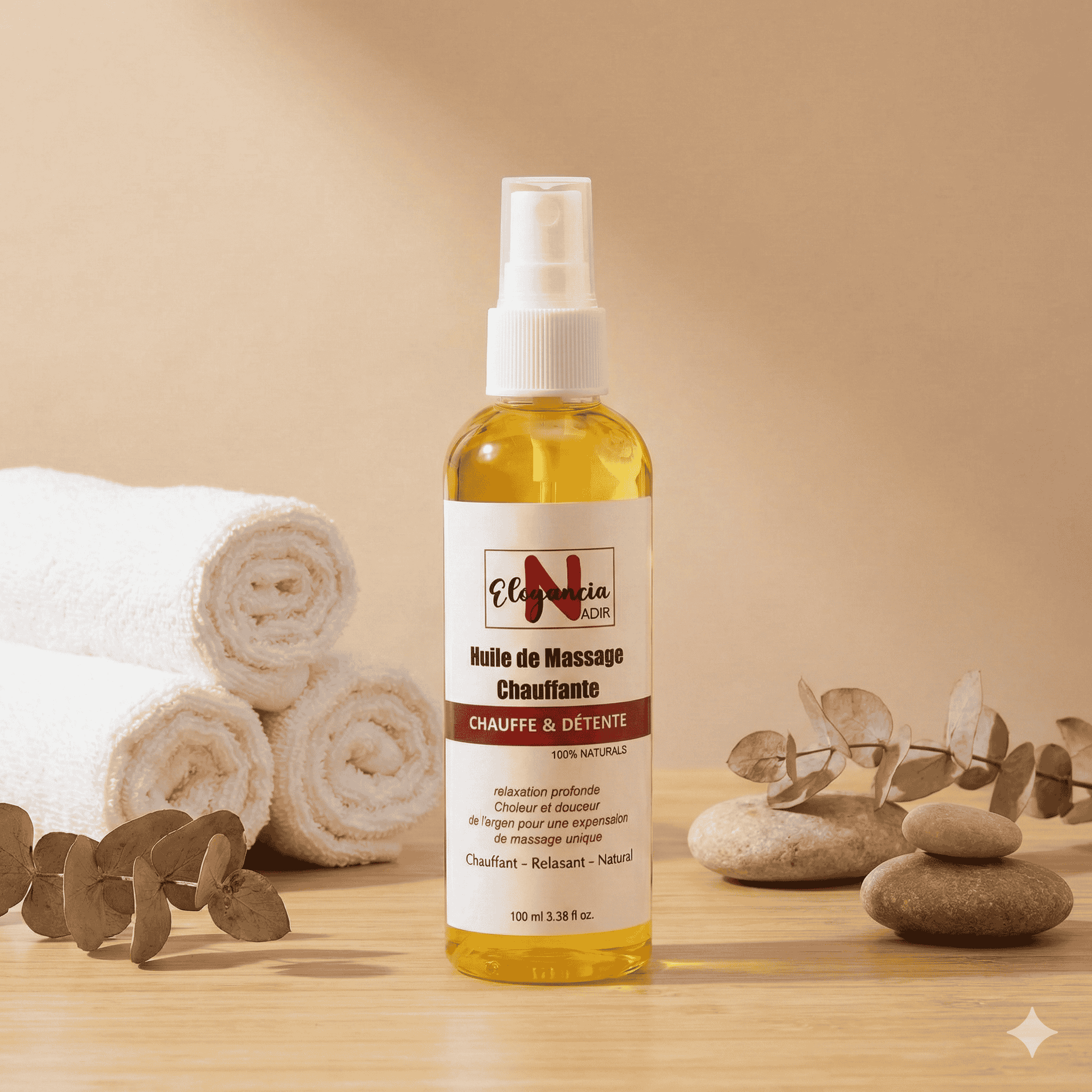 Huile de Massage Chauffante Nadir Elegancia
