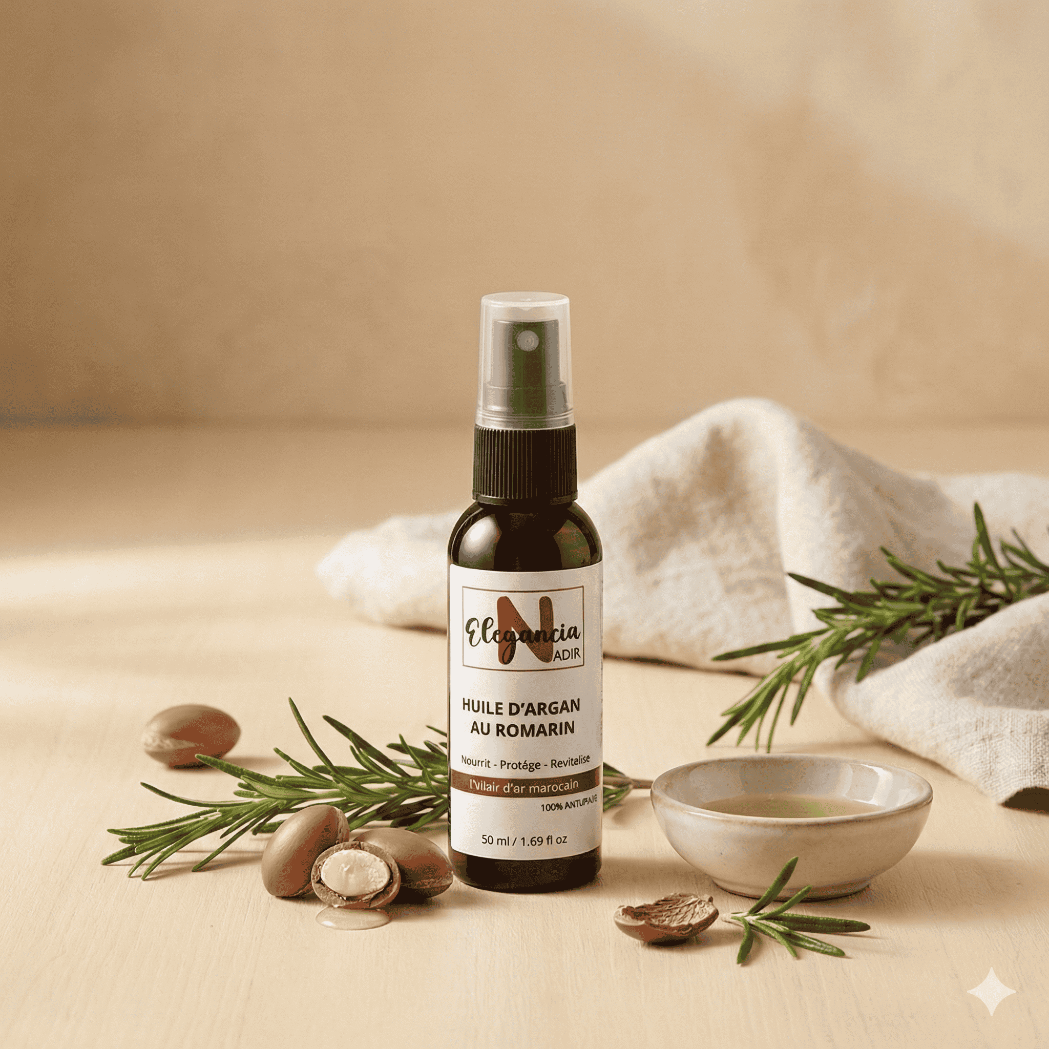 Huile d'Argan au Romarin Nadir Elegancia - 50ml