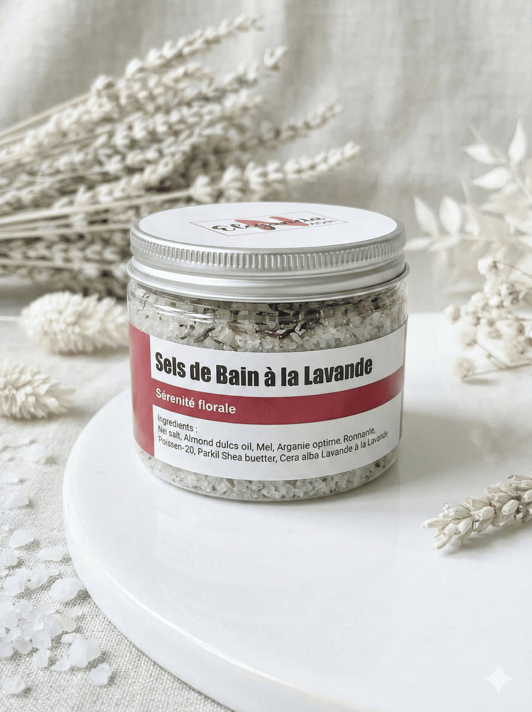 Sels de Bain à la Lavande "Sérénité Florale" - Argan, Miel & Karité