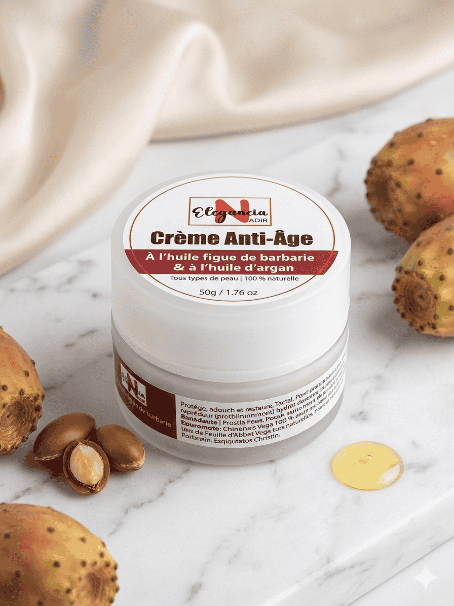 Crème Anti-Âge Précieuse - Figue de Barbarie & Argan - 100% Naturelle - 50g
