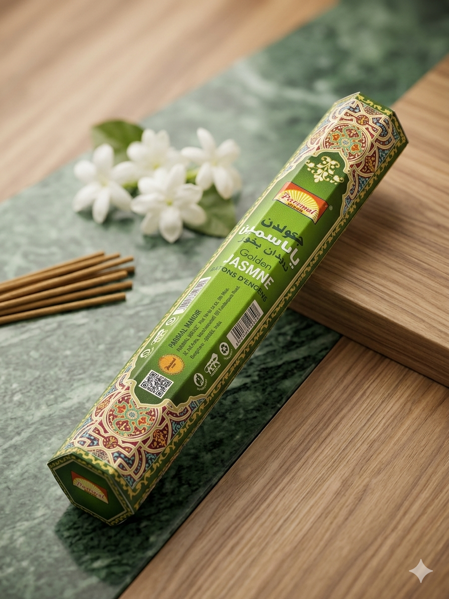 Encens Premium Golden Jasmine – Purifie, Amour et Abondance
