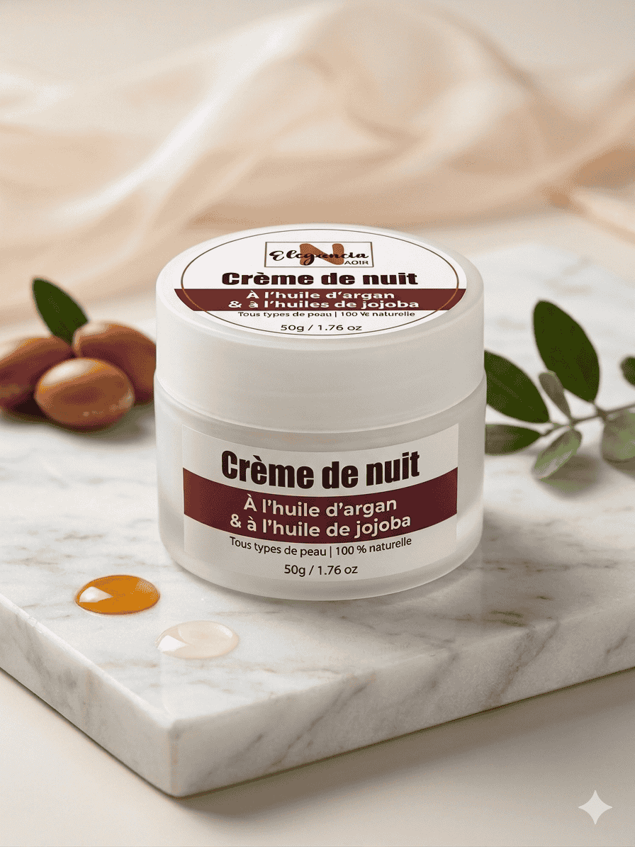 Crème de Nuit Régénérante - Huile d’Argan & Jojoba - 100% Naturelle - 50g